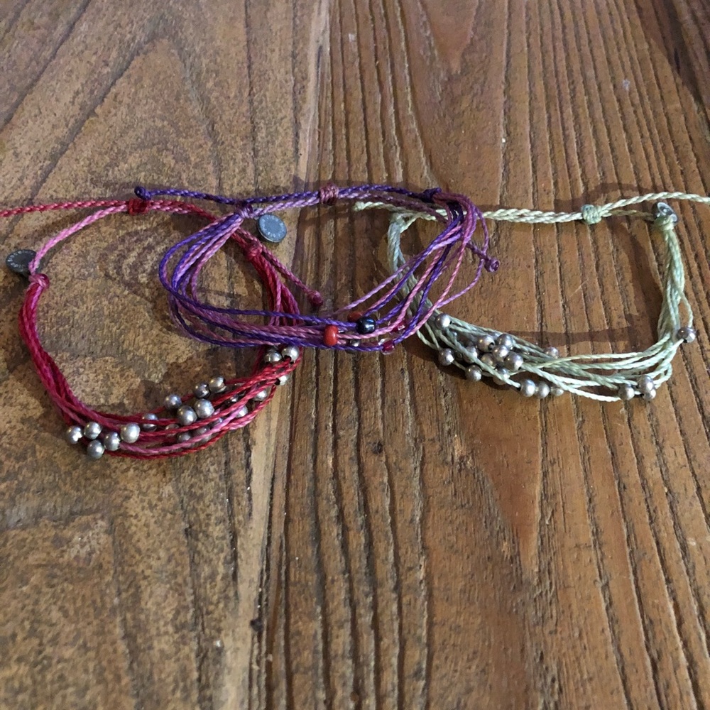 3 Authentic Pura Vida bracelets with beads